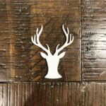 Deer Head Silhouette White