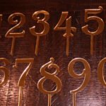 Numbers With Stick, 80mm (3"+) Height, Gold Mirror