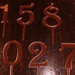 Numbers With Stick, 80mm (3"+) Height, Rose Gold Mirror