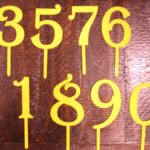 Numbers With Stick, 80mm (3"+) Height, Yellow Acrylic